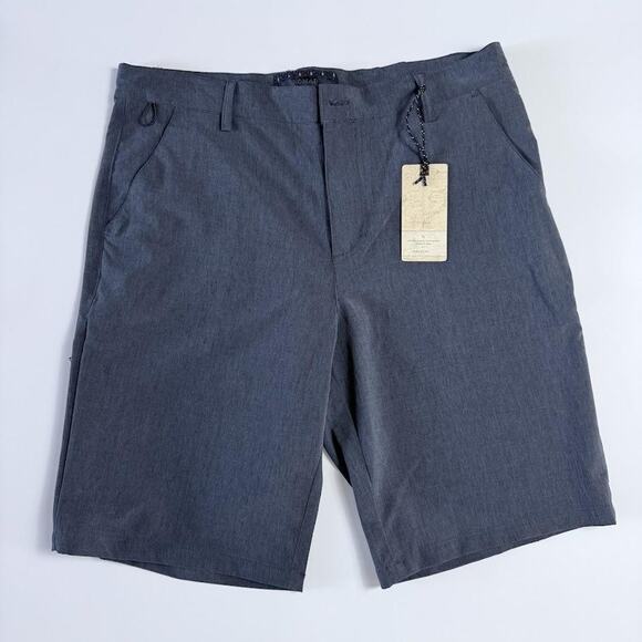 Nomad Shorts Mens 34 Gray Stretch Performance Chino Lightweight Casual Outdoor - Picture 1 of 11